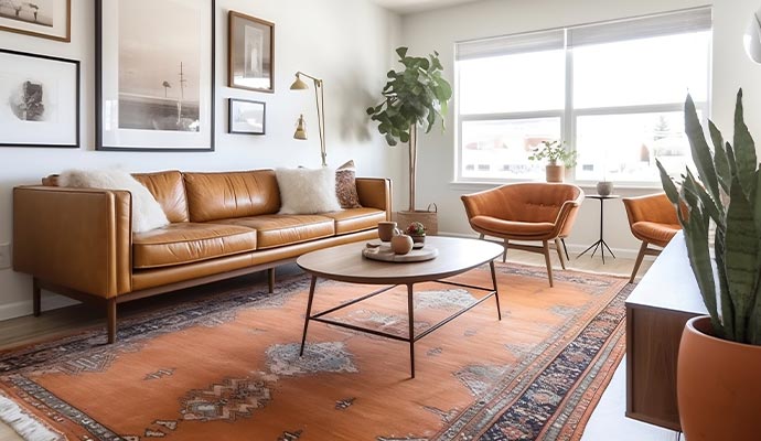 well organized interior of a living room