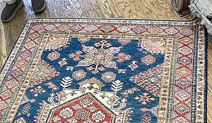 Traditional persian rug on the floor 