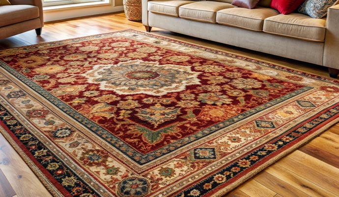 traditional rug on the floor